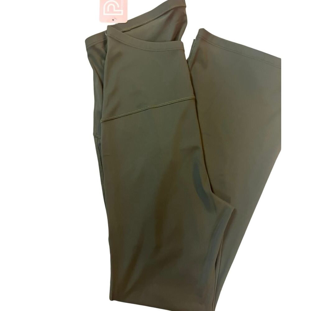 Poshdivah Olive Green Maternity High Waist Flare Leggings Size L NWT